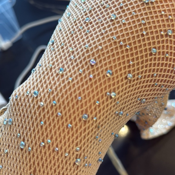 Rhinestone fishnet leggings - Picture 1 of 2